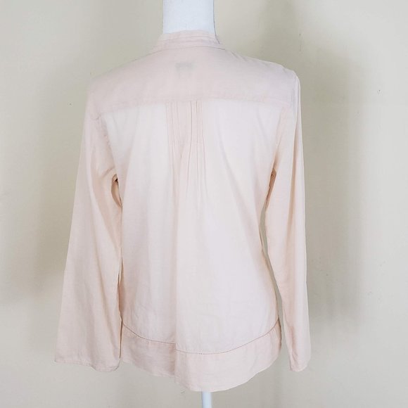 J.Jill Pleated Sheer Pintuck Top Blush Pink Small - Picture 4 of 9